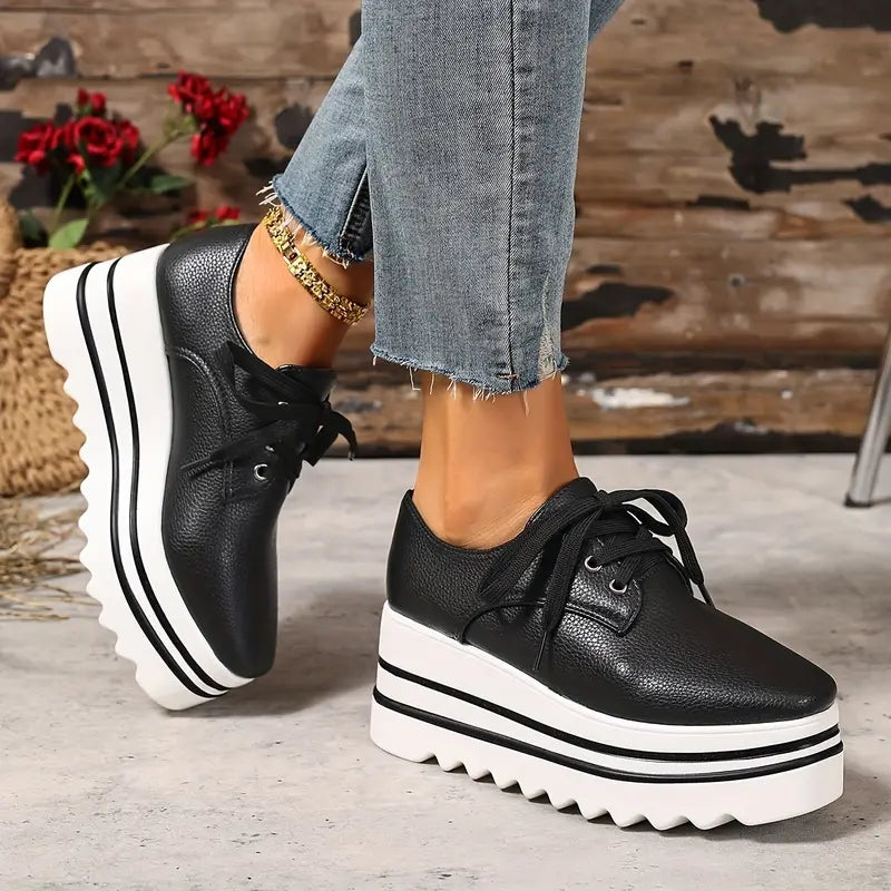 Edith | Schicke Damen Weiße Plateausneaker
