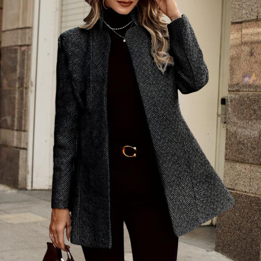 Felicia | Damen Eleganter Wollmischung Wintermantel