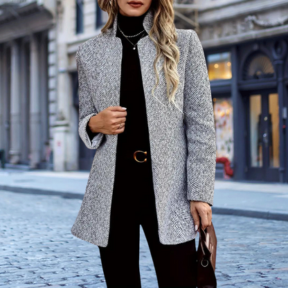 Felicia | Damen Eleganter Wollmischung Wintermantel