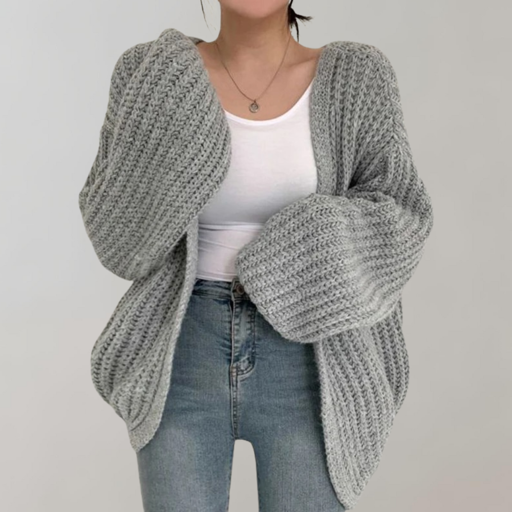Regine | Grobstrick Offene Strickjacke Damen