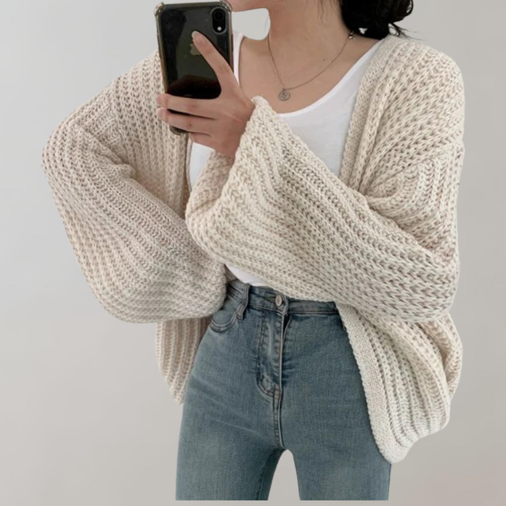 Regine | Grobstrick Offene Strickjacke Damen