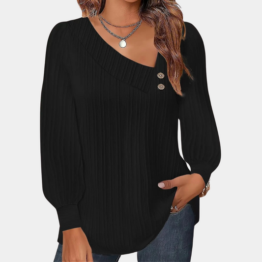 Viviane | Damen Lässige Winter Bluse mit Knöpfen