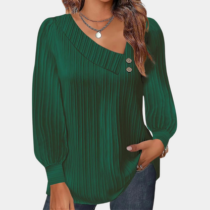 Viviane | Damen Lässige Winter Bluse mit Knöpfen
