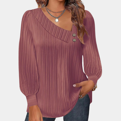 Viviane | Damen Lässige Winter Bluse mit Knöpfen