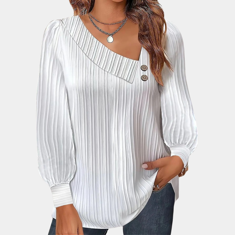 Viviane | Damen Lässige Winter Bluse mit Knöpfen