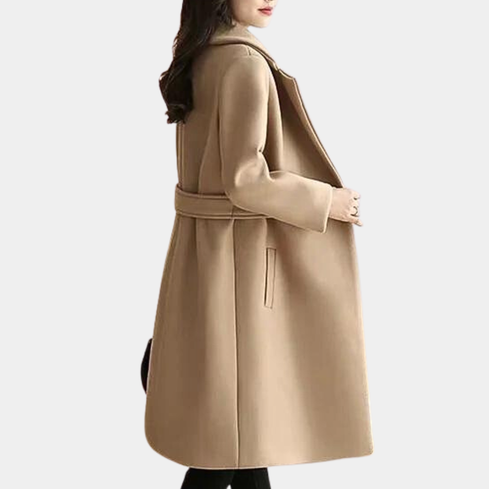 Doris | Klassischer Damen-Wollmantel mit Gürtel