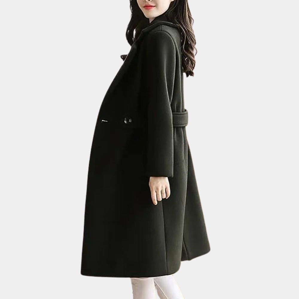 Doris | Klassischer Damen-Wollmantel mit Gürtel