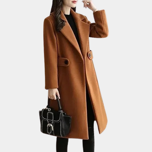 Doris | Klassischer Damen-Wollmantel mit Gürtel