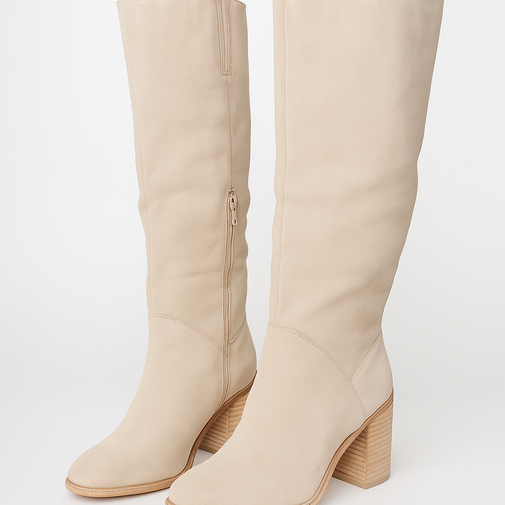 Angela | Damen Winter Kniehohe Stiefel mit Absatz
