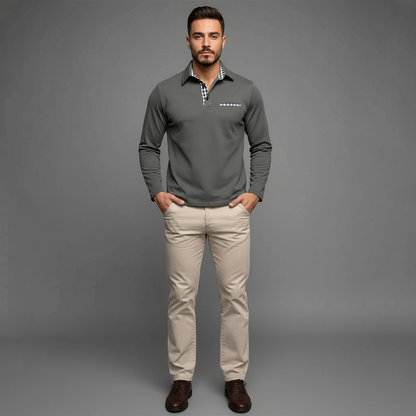 Norbert | Herren Winter Langarm Poloshirt