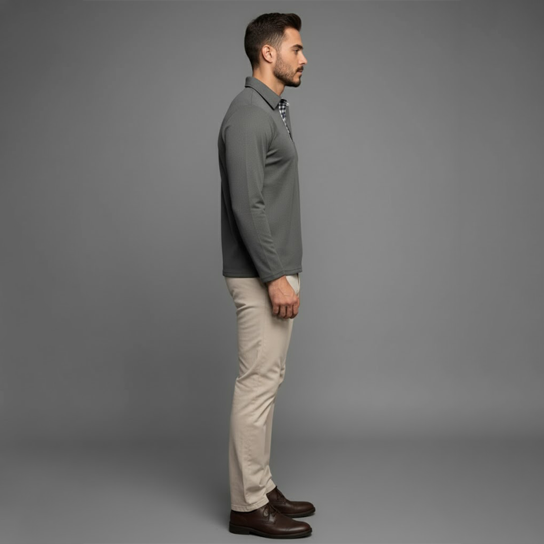 Norbert | Herren Winter Langarm Poloshirt