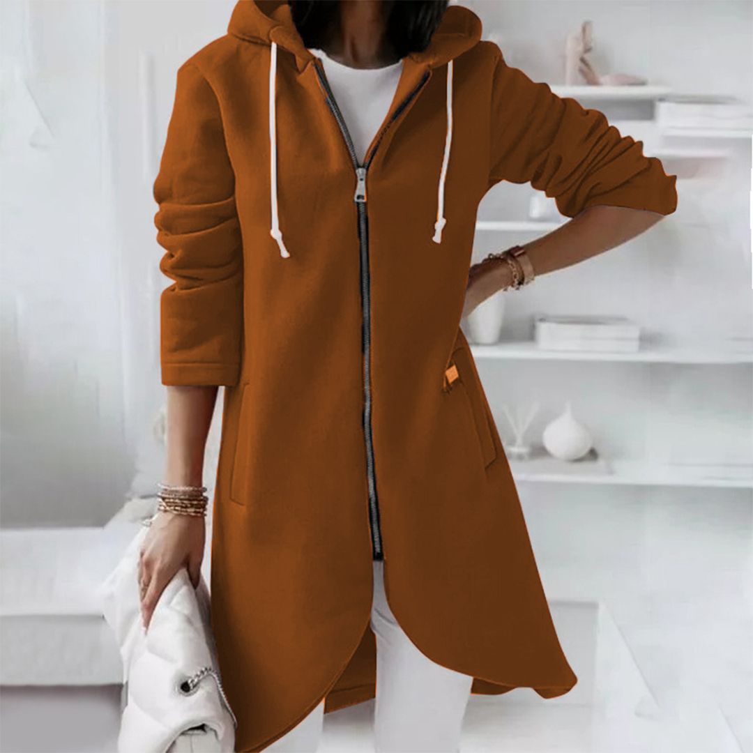 Claudia | Damen Oversized Kapuzen Cardigan mit Reißverschluss