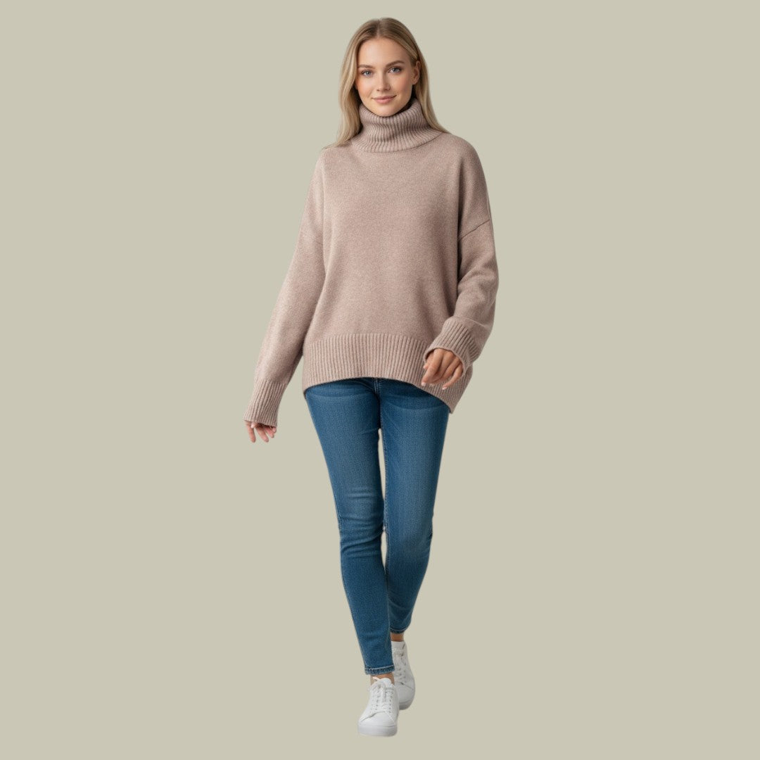 Sandra | Damen Locker Geschnittene Winter Rollkragenpullover