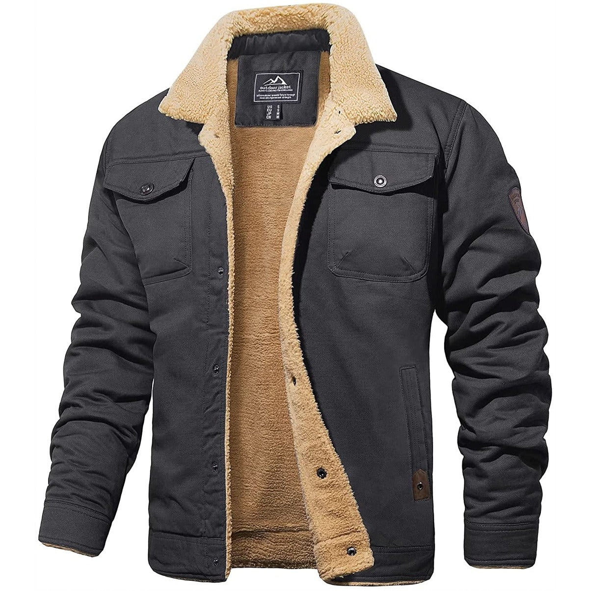Hans | Herren Warme Fleecejacke mit Knopfleiste