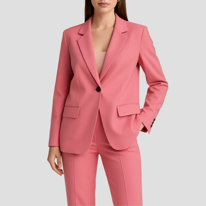 Leonie | Damen Elegantes Zweiteiliges Anzugset mit Langem Blazer