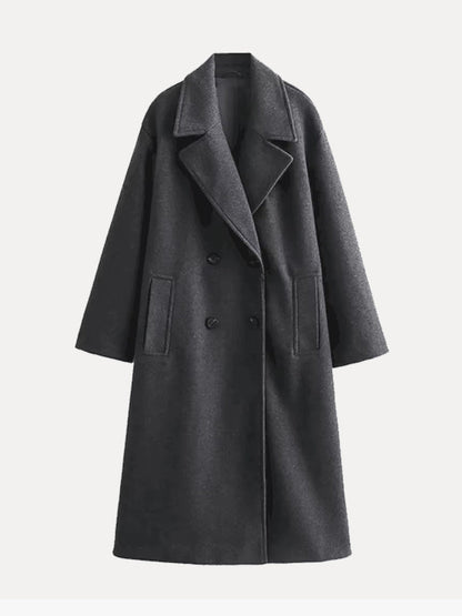 Katharina | Damen Eleganter Doppelreihiger Wollmantel