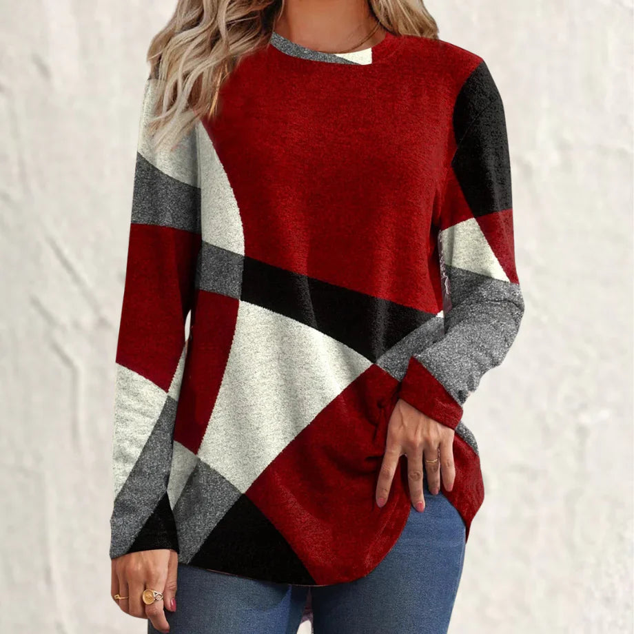 Lena | Damen Winterpullover mit Geometrischem Print