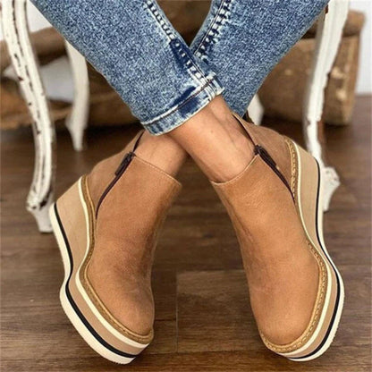 Britta | Damen Winter Wedge Lederstiefel