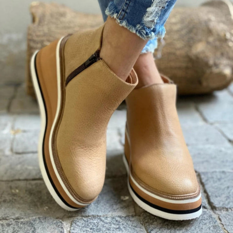 Britta | Damen Winter Wedge Lederstiefel