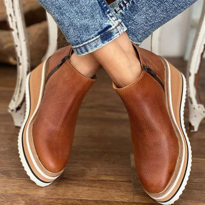 Britta | Damen Winter Wedge Lederstiefel