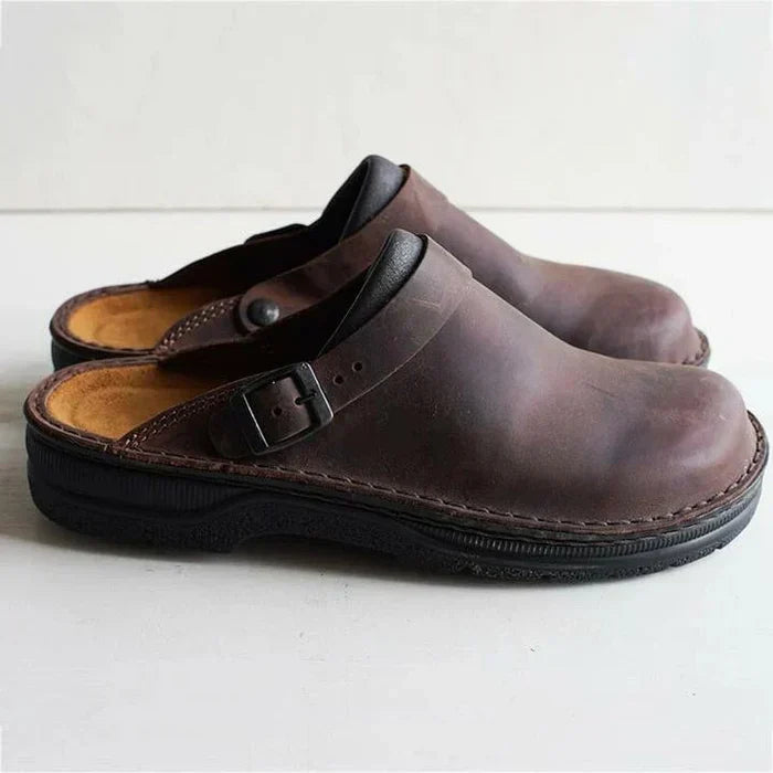 Daniel | Stylische Herren Leder Slipper-Clogs