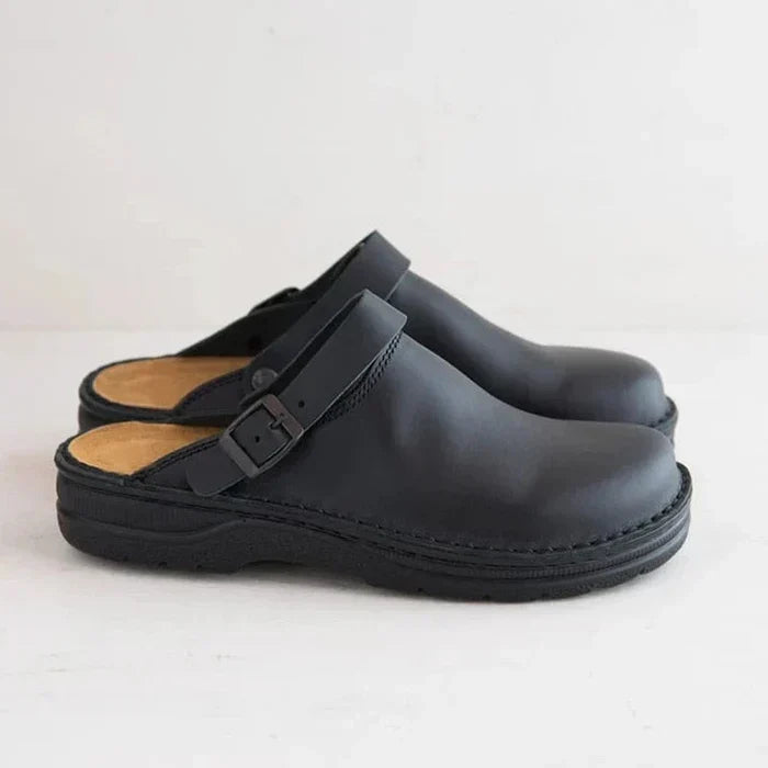 Daniel | Stylische Herren Leder Slipper-Clogs