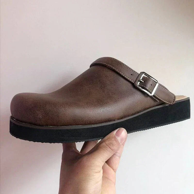 Daniel | Stylische Herren Leder Slipper-Clogs
