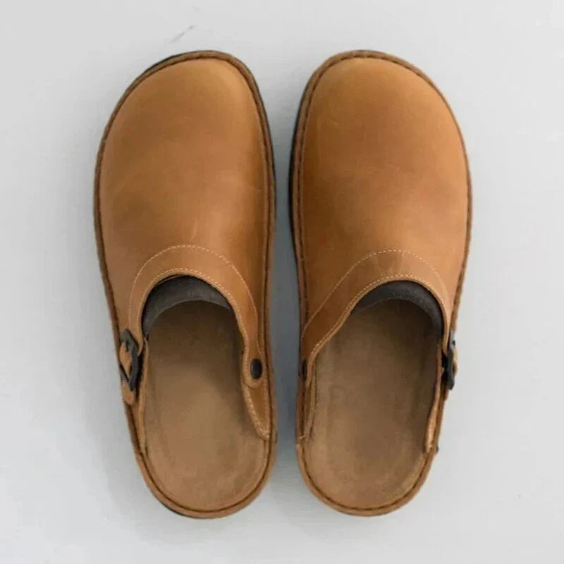 Daniel | Stylische Herren Leder Slipper-Clogs