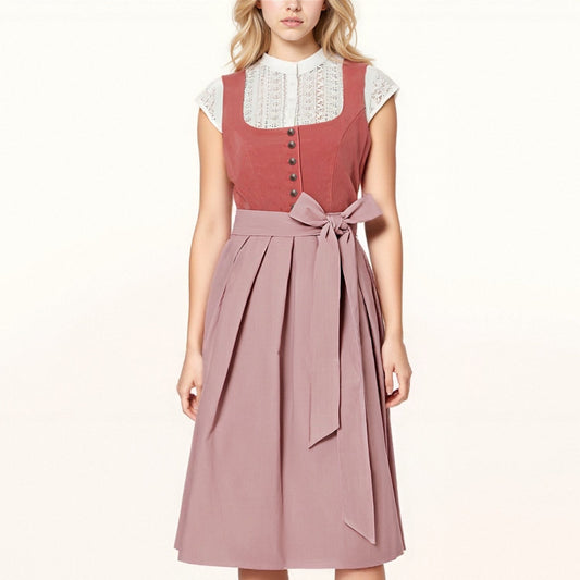 Doris | Damen Alpen-Dirndl Midi Kleid für Oktoberfest