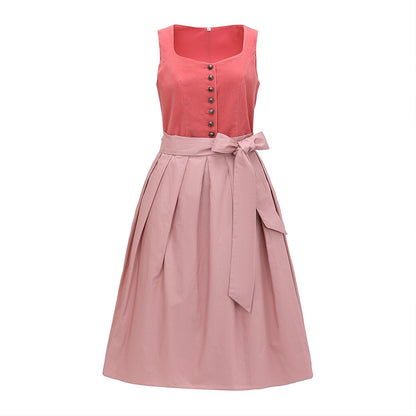 Doris | Damen Alpen-Dirndl Midi Kleid für Oktoberfest