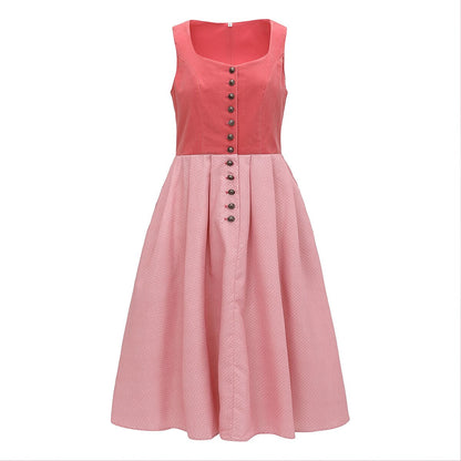 Doris | Damen Alpen-Dirndl Midi Kleid für Oktoberfest