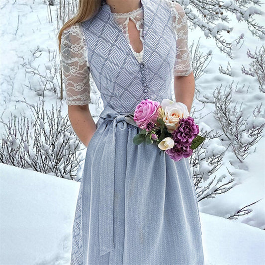 Elfriede | Damen Verziertes Oktoberfest Midi Dirndl