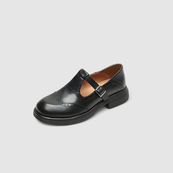 Michael | Klassische Damen Leder-T-Riemchen-Schuhe
