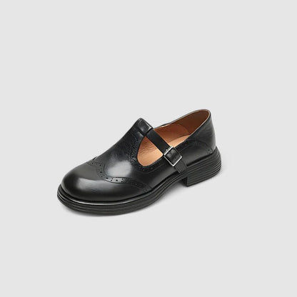 Michael | Klassische Damen Leder-T-Riemchen-Schuhe