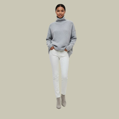 Michaela | Damen Entspannter Winterpullover mit Langarm
