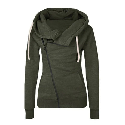 Carolin | Lässiger Damen Zip Hoodie mit Großer Kapuze