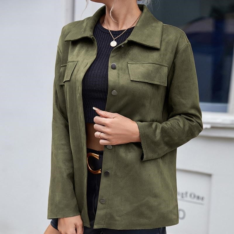 Lydia | Damen Winter Utility Hemdjacke mit Knöpfen