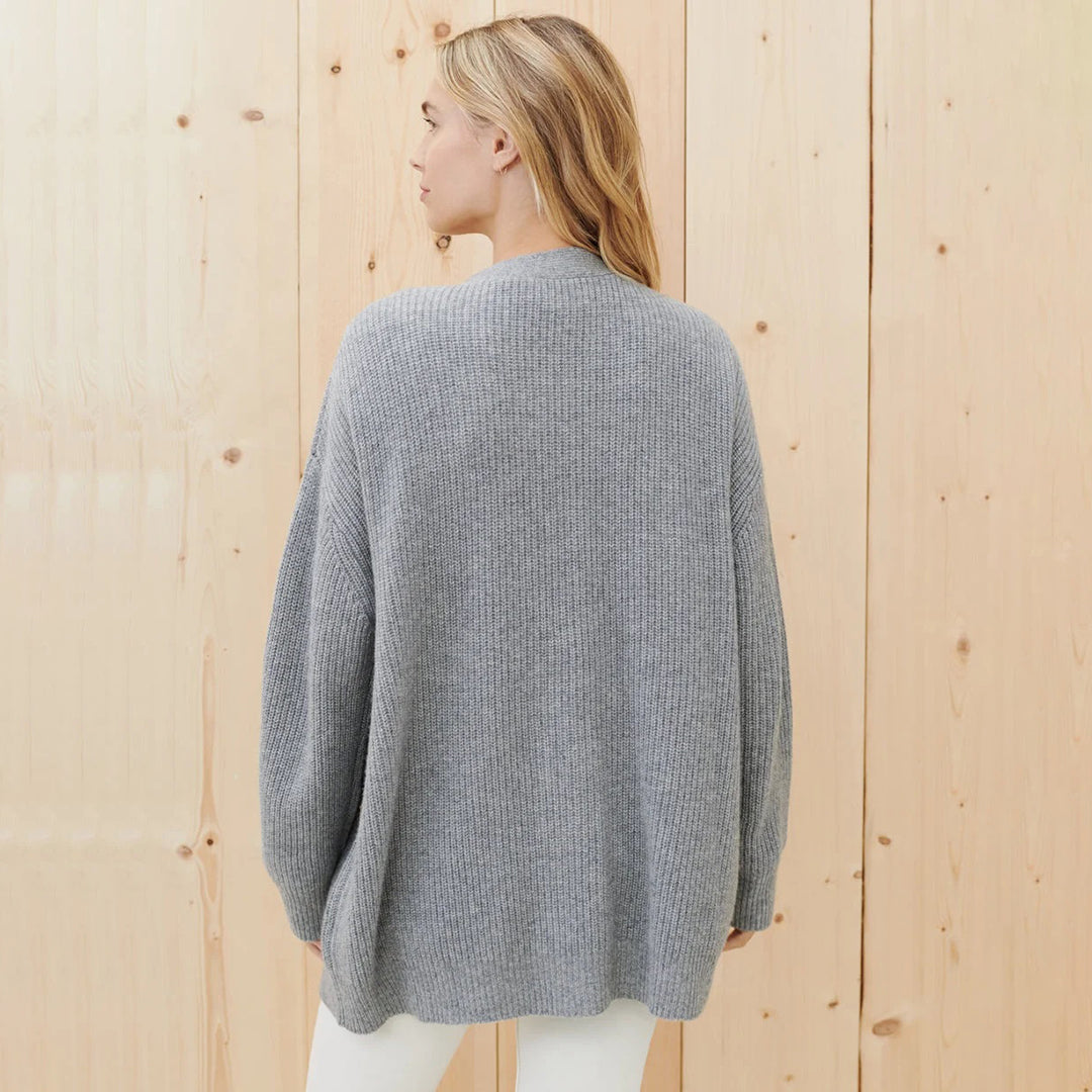 Carolin | Damen Grobstrick Cardigan mit Knöpfen