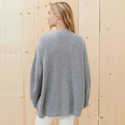 Carolin | Damen Grobstrick Cardigan mit Knöpfen