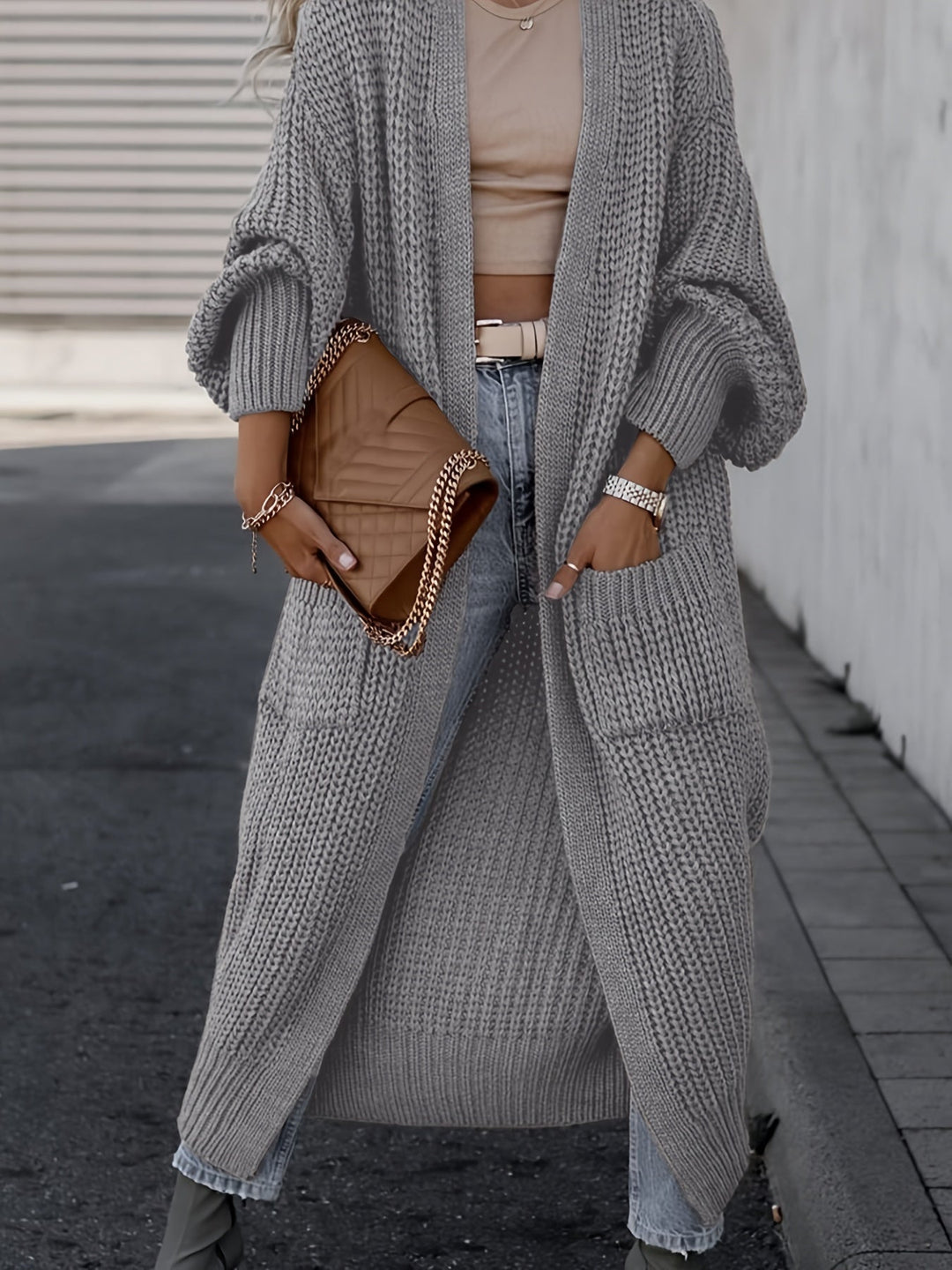 Theresa | Damen Langer Strickcardigan