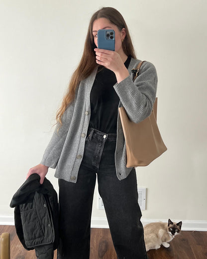 Monika | Damen Lockerer Knopfleisten Gemütlicher Cardigan