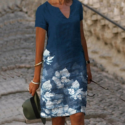 Bettina | Damen Kurzarmkleid mit Blumenmuster