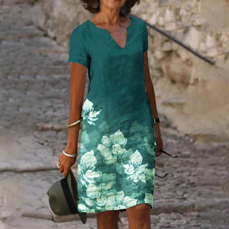 Bettina | Damen Kurzarmkleid mit Blumenmuster