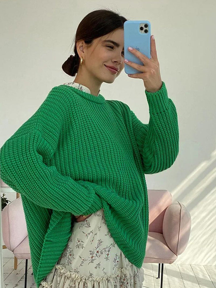 Maria | Damen Winter Strickpullover mit lockerer Passform