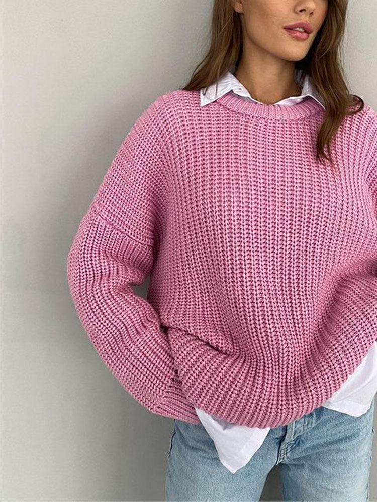 Maria | Damen Winter Strickpullover mit lockerer Passform