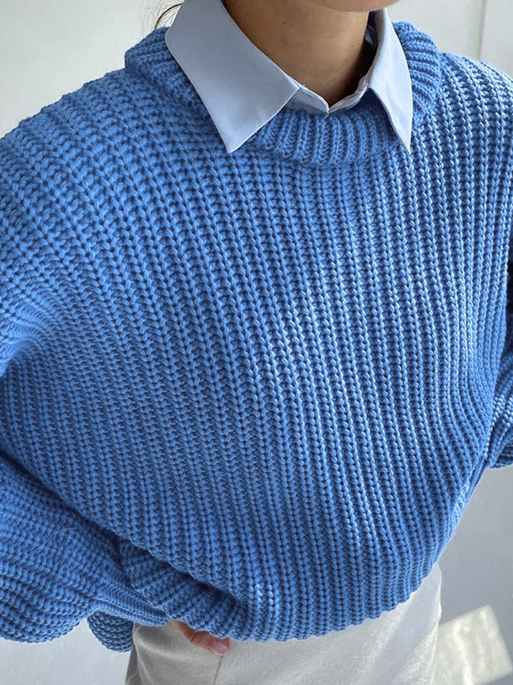 Maria | Damen Winter Strickpullover mit lockerer Passform