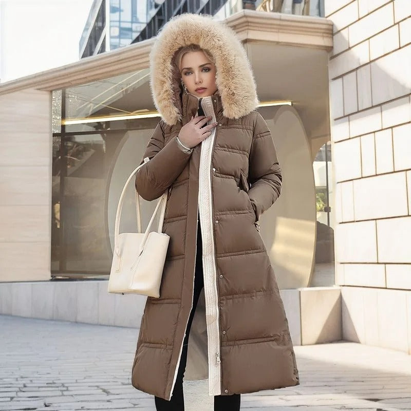 Doris | Damen Warmer Winter-Puffer-Mantel mit Gürtel