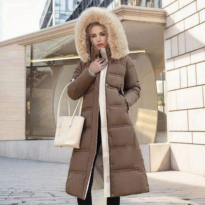 Doris | Damen Warmer Winter-Puffer-Mantel mit Gürtel