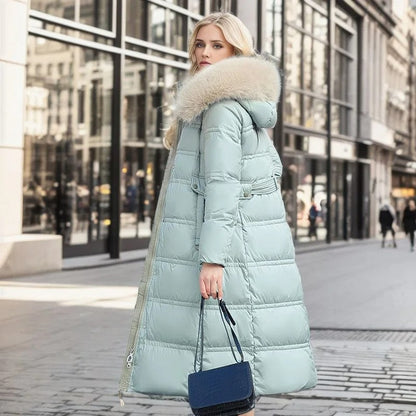 Doris | Damen Warmer Winter-Puffer-Mantel mit Gürtel