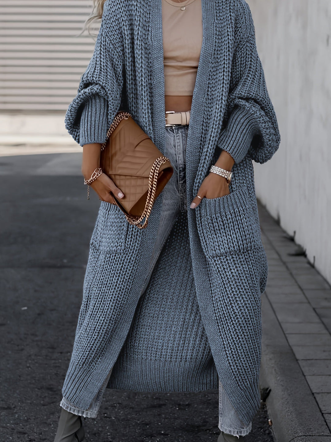 Theresa | Damen Langer Strickcardigan